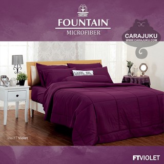 FOUNTAIN ชุดผ้าปูที่นอน สีม่วง VIOLET FTVIOLET #ฟาวเท่น ชุดเครื่องนอน ผ้าปู ผ้าปูเตียง ผ้านวม ผ้าห่ม สีพื้น