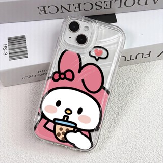 เคสโทรศัพท์มือถือ แบบใส กันกระแทก ลายชานม เมโลดี้ สําหรับ iphone 14 pro max 11 13 12 8 7 Plus XSMax X XR