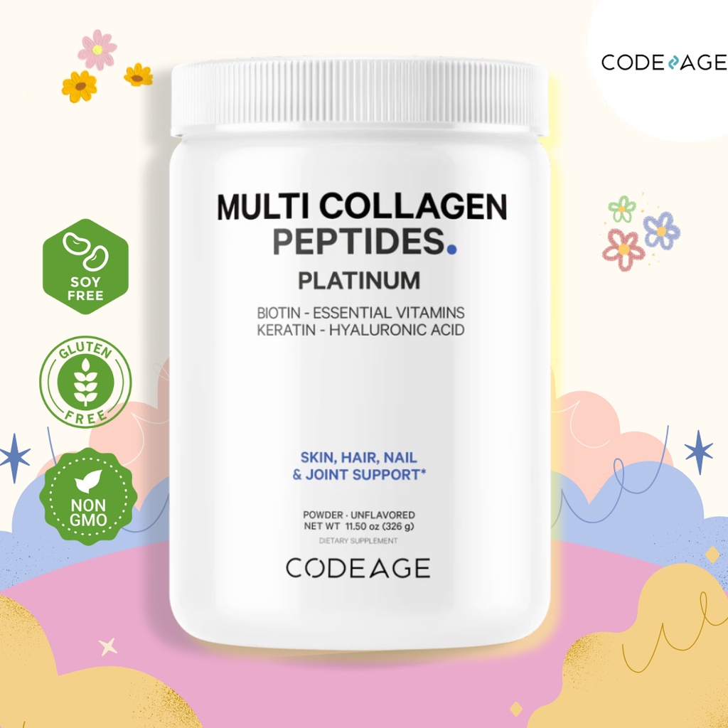 CODEAGE Multi Collagen Peptides Powder Platinum 🥚 ⭐ช่วยบำรุงข้อต่อและกระดูก ช่วยบำรุงเล็บ ผิวและผม⭐🥚