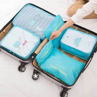 6pcs กระเป๋าจัดระเบียบเสื้อผ้า ที่จัดระเบียบกระเป๋าเดินทาง