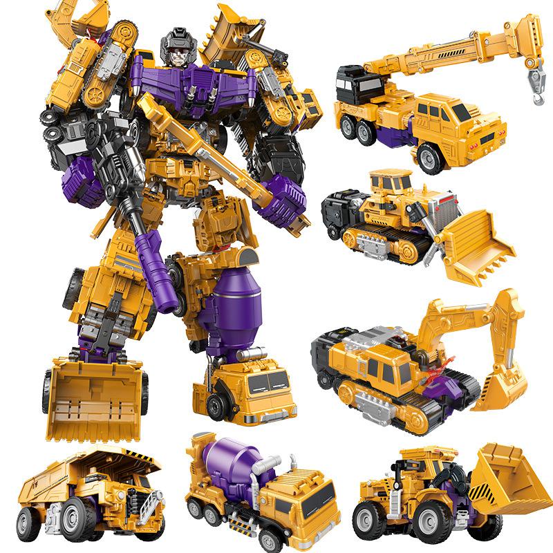 JINJIANG NBK 6 IN 1  Devastator KO Transformation Action Figure Robot Toys Excavator Bulldozer Crane Gravity Scraper Mod