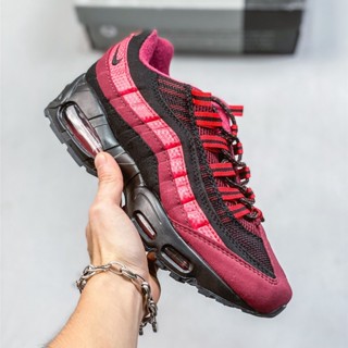 N_ike Air MAX 95 รองเท้าผ้าใบ รองเท้าวิ่ง ลําลอง สีดํา และสีขาว สําหรับผู้ชาย และผู้หญิง