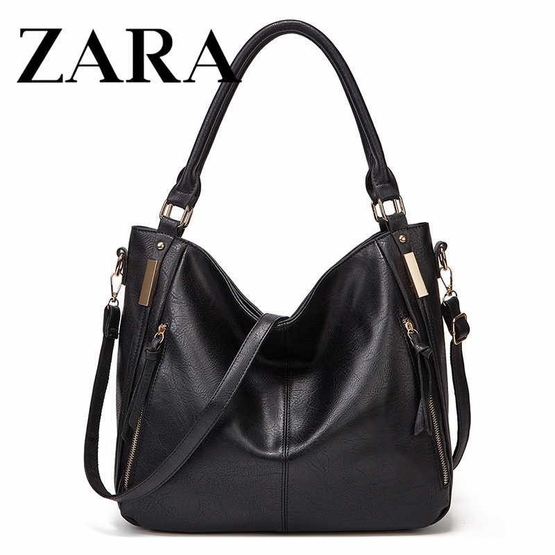 Zara กระเป๋าถือ หนังนิ่ม ทรงโท้ท ขนาดใหญ่ จุของได้เยอะ หรูหรา เข้ากับทุกการแต่งกาย แฟชั่นสําหรับสตรี