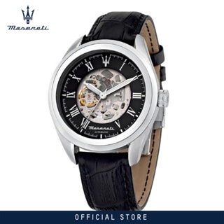 [2 Years Warranty] Maserati Traguardo 45mm Black Sunray Dial Mens Automatic Watch R8821112004