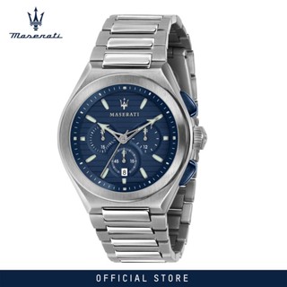 [2 Years Warranty] Maserati Triconic 43mm Silver Stainless Steel Chronograph Mens Quartz Watch R8873639001