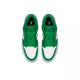 ✶AIR JORDAN 1 LOW WHITE GREENรองเท้าผ้าใบผู้ชายญิง