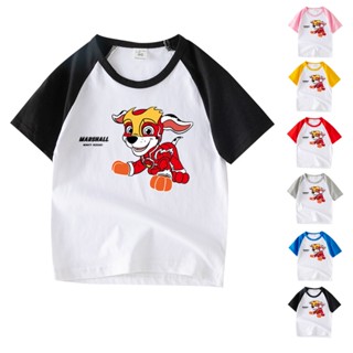 พร้อมส่ง เสื้อยืดแขนสั้น คอกลม ผ้าฝ้าย ลายการ์ตูน Paw Patrol 6 สี สําหรับเด็ก AC010