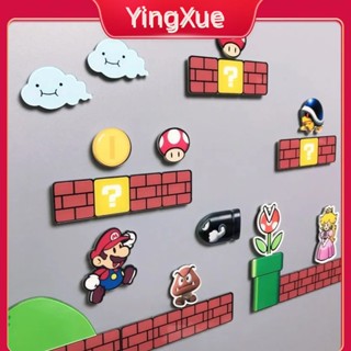 【สินค้าพร้อมส่ง】ใหม่ สติกเกอร์อะคริลิค ลาย Super Mario สร้างสรรค์ สําหรับติดตกแต่งตู้เย็น