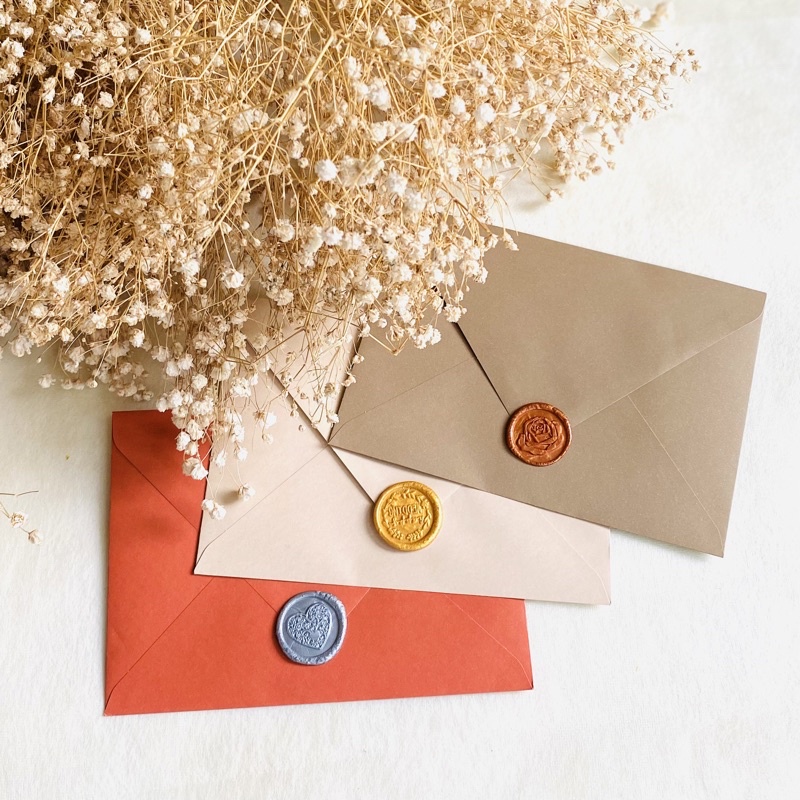 𝓁𝒾𝓁𝒾 ☆ ตราประทับครั่งพร้อมใช้ •แซมแคสเปีย• ขี้ผึ้ง Waxseal with caspia dry flowers Ready to Use