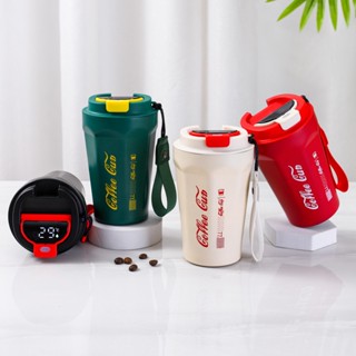 มาใหม่👍🏻coffee cup แก้วกาแฟสแตนเลสบอกอุณหภูมิ แก้วสแตนเลส 304 แก้วเก็บอุณหภูมิร้อน-เย็น แก้วกาแฟ14 Oz.