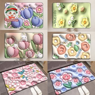 พรมลาย ลายการ์ตูน 3D พรมเช็คเท้า ซับน้ำได้ดี พรมปูพื้น ลายน่ารักมาก ห้องน้ำ 40x60cm พรมเช็ดเท้า แบบแห้งเร็ว