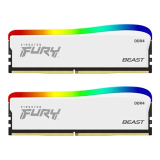 16GB (8GBx2) DDR4 3200MHz RAM (หน่วยความจำ) KINGSTON FURY BEAST DDR4 RGB SPECIAL EDITION (WHITE) (KF432C16BWAK2/16) )