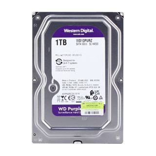 อุปกรณ์จัดเก็บข้อมูล ++ 1 TB 3.5" HDD (ฮาร์ดดิสก์ 3.5") WD PURPLE - SATA3 (WD10PURZ)