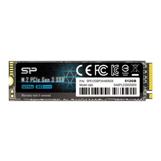 อุปกรณ์จัดเก็บข้อมูล # 512 GB SSD (เอสเอสดี) SILICON POWER A60 M.2 NVMe (SP512GBP34A60M28)