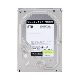 อุปกรณ์จัดเก็บข้อมูล ^ 6 TB 3.5" HDD (ฮาร์ดดิสก์ 3.5") WD BLACK - 7200RPM SATA3 (WD6004FZWX)