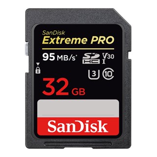 อุปกรณ์จัดเก็บข้อมูล  32 GB SD CARD (เอสดีการ์ด) SANDISK EXTREME SDHC CLASS 10 (SDSDXXG-032G-GN4IN)