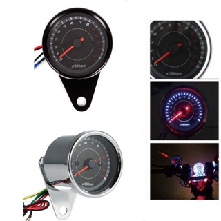 Motorcycle Tachometer Meter LED Backlight Gauge Rev Counter 12V Auto Tacho Meter Pointer 0-13000 RPM Universal Refit Acc