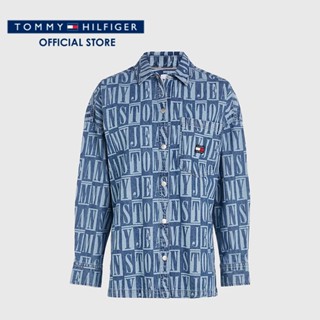 Tommy Hilfiger เสื้อเชิ้ตแขนยาวผู้หญิง รุ่น DW0DW15217 0G4 - สีน้ำเงิน