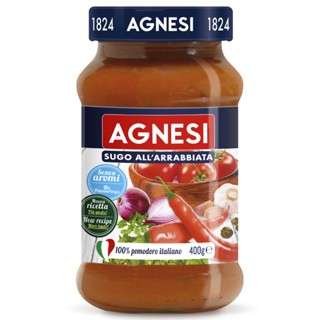 แอคเนซีอาร์แร็บเบียตาพาสต้าซอส 400กรัม  /  Agnesi Arrabbiata Pasta Sauce 400g.