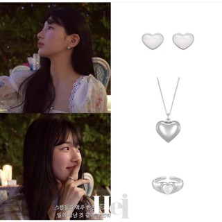💞ขายใหญ่💞เกาหลีแท้ hei 1062304 925 เงินรักสร้อยคอ/ต่างหู/แหวน