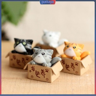 &lt;pattaya&gt; ตุ๊กตาแมวในกล่อง ขนาดเล็ก สำหรับตกแต่ง