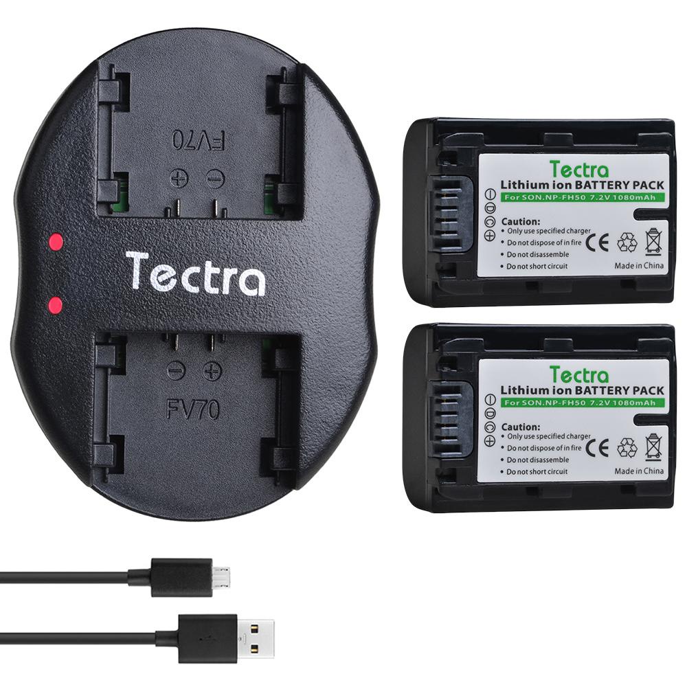 แบตเตอรี่ NPFH50 NP-FH50เครื่องชาร์จ USB คู่สำหรับ NP-FH30 NP-FH40 NP-FH70,HX100V Sony Cyber-Shot DS