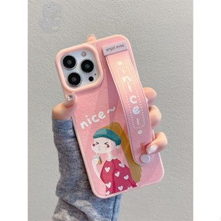 เคสโทรศัพท์มือถือ ลายการ์ตูนน่ารัก พร้อมสายคล้องมือ สําหรับ Apple iPhone 14 13 12 11 14