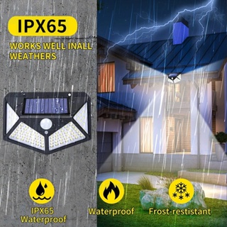 Solar motion sensor light 100 LED 3 โหมด ไฟออก4ทาง ไฟติดผนังโซล่าเซลล์พลังงานแสงอาทิตย์ เซ็นเซอร์ *