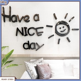 [biling] 3D Acrylic Letters Sun Design Wall Sticker Home Room Sofa Background Decal Decor