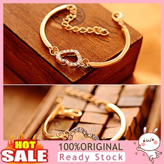 [B_398] Bracelet No Fading Adjustable Women Gold Crystal Love Heart Chain Bracelet for Gift