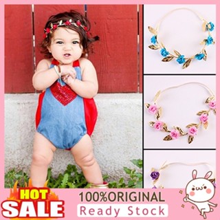 [B_398] Kids Girls Stunning Roses Hair Band Party Elastic Garland Headband