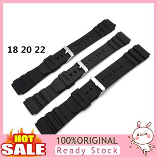 [B_398] 18-22mm Men Black Silicone Waterproof Sport Wrist Band Strap