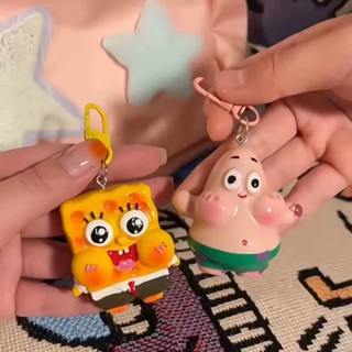 ✙►✗พวงกุญแจ SpongeBob SquarePants Star น่ารักการ์ตูนเรซิ่นจี้กระเป๋านักเรียนอุปกรณ์เสริม Sweet Gift Girlfriend