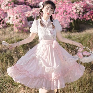 ♛▦ↂการออกแบบดั้งเดิมของ Tutu อนุญาตดอกไม้และบทกวี op Lolita ทุกวันน่ารัก ฤดูร้อนชุดหวาน