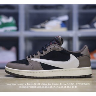 Travis Scott x N_ike Air Jordan 1 Low OG SP "Military Blue" AJ1 Jordan Generation Classic Low-top Culture Joker รองเท้ากีฬา รองเท้าบาสเก็ตบอล