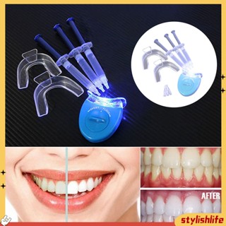 {stylishlife} Pro Teeth Whiten Tooth Whitener LED White Light Oral Gel Dental Bleach Kit