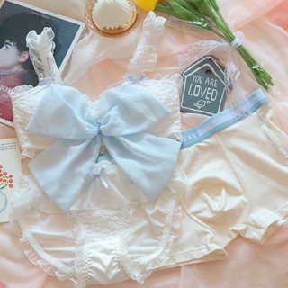 ஐYosu White Love Couple Underwear ชุดสามชิ้นน่ารักและสบาย ของขวัญญี่ปุ่นสำหรับแฟนและแฟน Qixi Festival