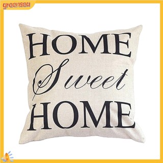 (greensea) Sweet Home ปลอกหมอนผ้าลินินสําหรับตกแต่งบ้านโซฟารถยนต์