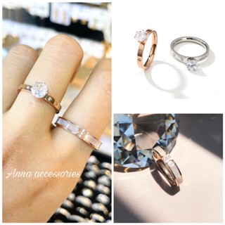 lovely ring stanless 💎|แหวนสแตนเลสเพชรงานสวย ไม่ลอกไม่ดำใส่อาบน้ำได้ ส่งจากไทย🇹🇭