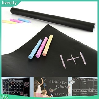 {livecity} สติ๊กเกอรืกระดานดำเขียนชอล์ก กันน้ำ ติดผนังบ้าน + ชอล์ก 5ชิ้น