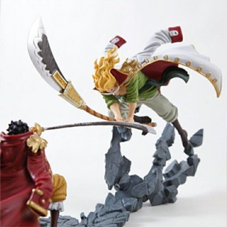 Figure One Piece[รุ่นคุณภาพสูง] ระบายสีอะนิเมะ One Piece หนวดขาว vs. Roger ตุ๊กตาโมเดลทำมือตกแต่ง ของขวัญ ของขวัญ