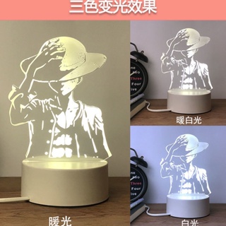 พร้อมส่ง โคมไฟตั้งโต๊ะ รูปลูฟี่ One Piece อบอุ่น โรแมนติก ของขวัญ สําหรับห้องนอน