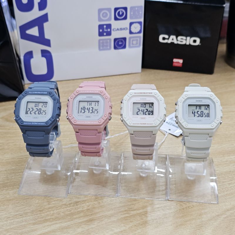 [ของแท้] Casio Casio นาฬิกาข้อมือ รุ่น W-218HC-2A, W-218HC-4A, W-218HC-4A2,  W-218HC-8A รับประกัน 1 