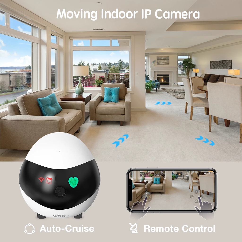 ❤❤❤🌞Ebo SE Smart Robot WiFi Smart Home CCTV Robot Family Monitor Security Camera With Audio and Cam