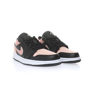 Nike Wmns Air Jordan 1 Low Pink black AJ1รองเท้าผ้าใบ