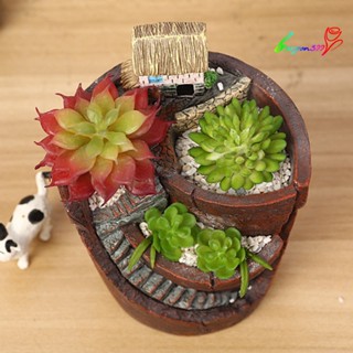 【AG】Cute Mini Succulent Planter Flower Plant Bonsai Pot Landscape Garden Decor