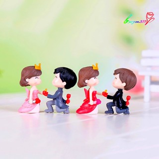 【AG】2Pcs/Set Bride Groom Miniature Couple Wedding Ornaments Micro Decor