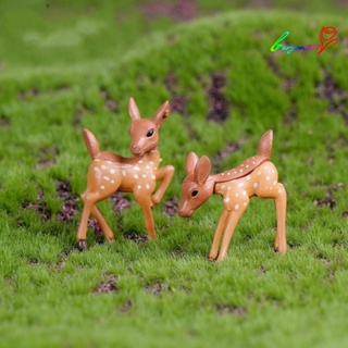 【AG】2Pcs Lovely Couple Deer Mini Craft Micro Landscape Garden Home Decor
