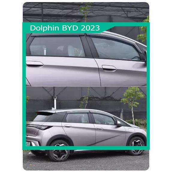 【Dolphin BYD 2023】 Dolphin BYD  คิ้วกันสาดขอบโครเมี่ยม พร้อมส่งจากไทย แบบ 4 ชิ้น ติดตั้งง่าย กาวเหนี