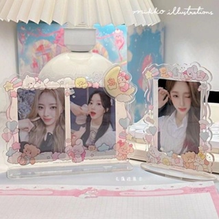 ▨۩◊mikko co-branded small card non-attribute กรอบรูปอะคริลิกโพลารอยด์ 3 นิ้ว แท่นโชว์รูปไอดอล